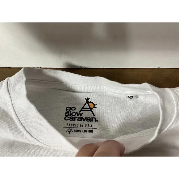 Go Slow Caravan Graphic Cat Long Sleeve White T-Shirt Size 3 - Picture 4 of 10